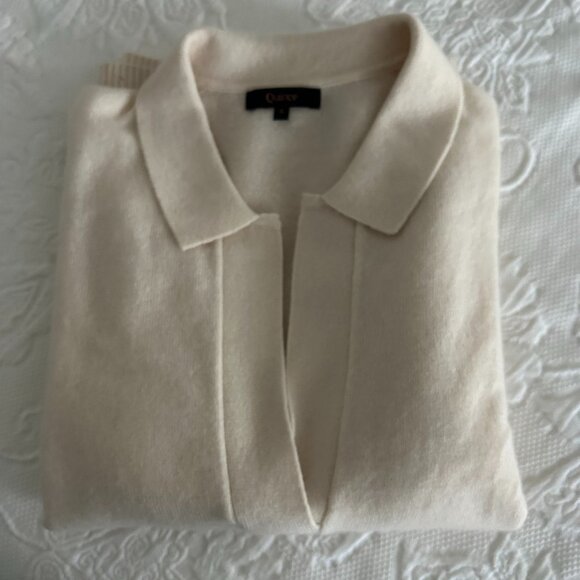 Quince Cream V-Neck Sweater - Picture 4 of 6